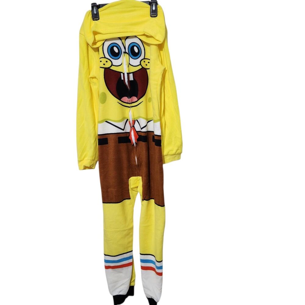 Spongebob Pajama Boys Size Medium 8 Hooded Full Zip - Picture 3 of 15